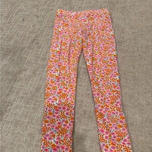 J. Crew Pink and Orange Floral Kids Leggings